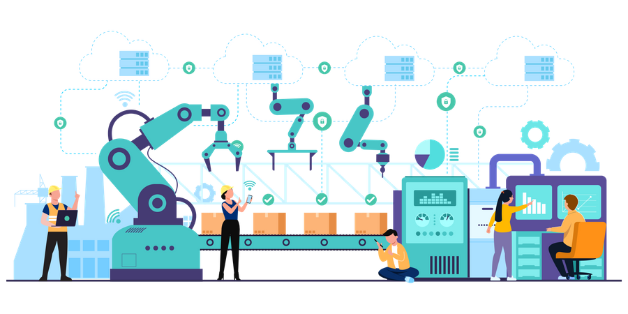 Smart industrial revolution  Illustration