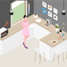 smart home kitchen illustration svg