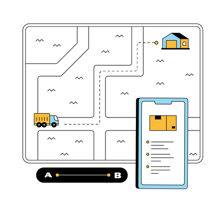 Intelligente Sendungsverfolgung  Illustration