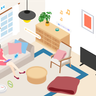 smart living room illustration svg