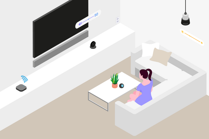 Smart Living Room Illustration