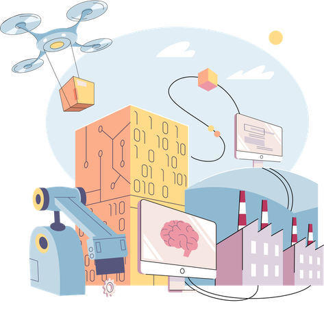 Smart Manufacturing Factory  Illustration