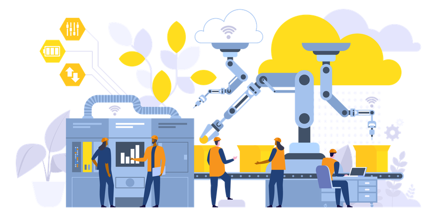 Smart Manufacturing process  Illustration