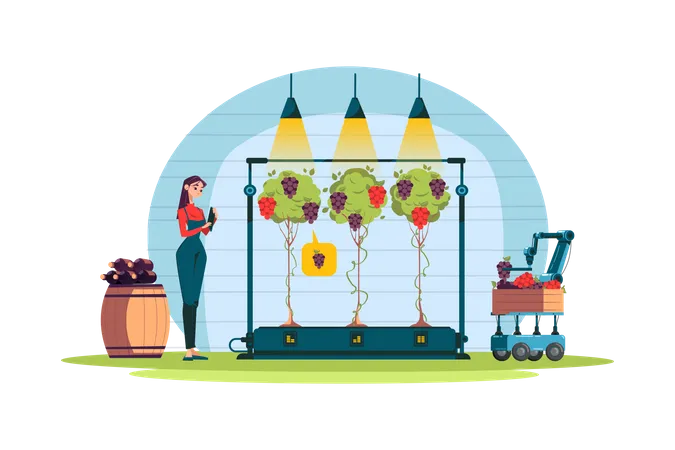 Smart nutrition measuring equipment used for agricultural purpose Illustration