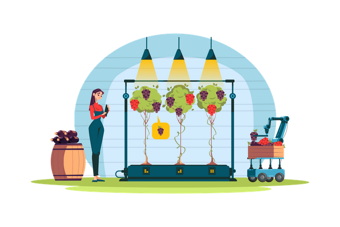 Smart nutrition measuring equipment used for agricultural purpose  Illustration