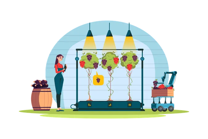 Smart nutrition measuring equipment used for agricultural purpose  Illustration