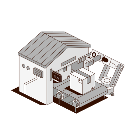 Smart Parcel Warehouse  Illustration