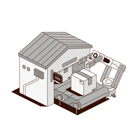 Smart Parcel Warehouse  Illustration