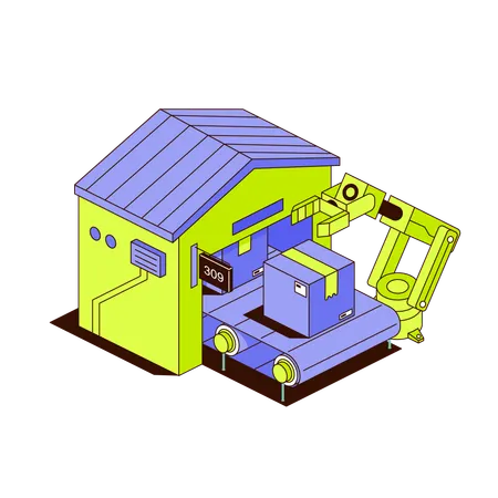 Smart Parcel Warehouse  Illustration