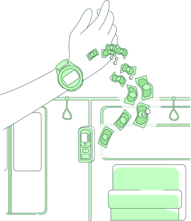 Smart payment using watch Illustration