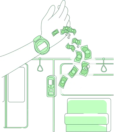 Smart payment using watch  Illustration