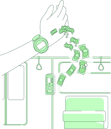 Smart payment using watch  Illustration