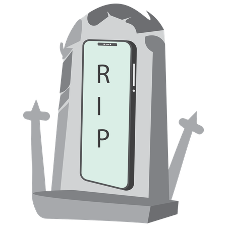 Smart phone graveyard  Illustration
