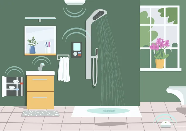 Smart shower Illustration