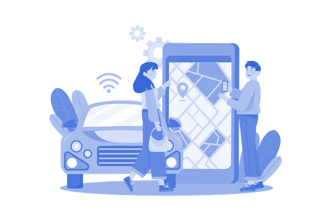 Smart Transport Illustration Concept On White Background Illustration