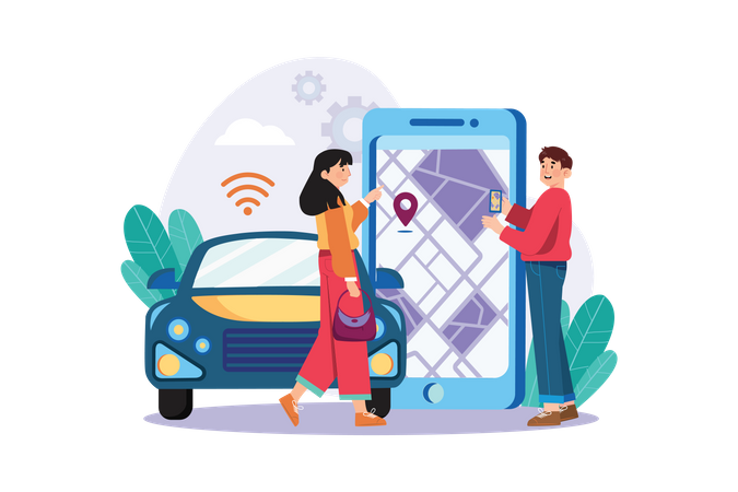 Smart Transport Service Illustration
