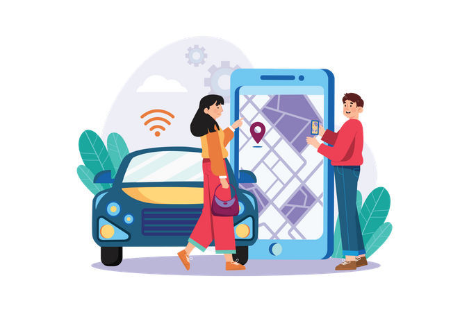 Smart Transport Service  Illustration