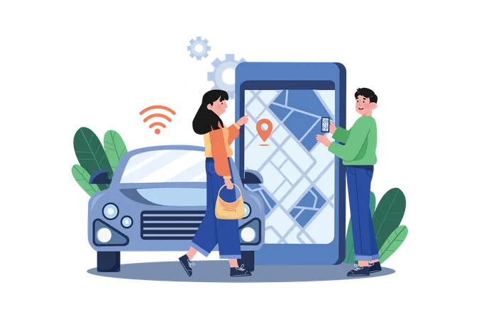 Smart Transport Service  Illustration