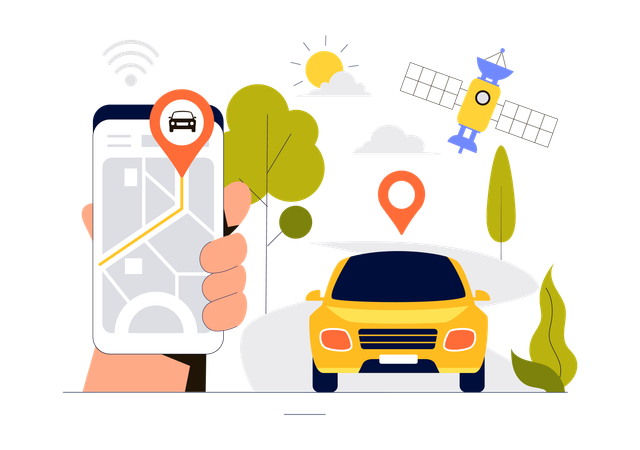 Smart Vehicle Tracking  Illustration