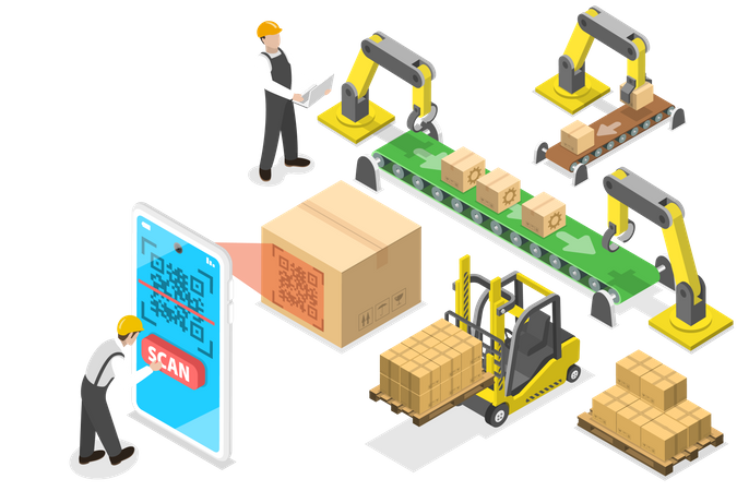 Smart Warehousing  Illustration