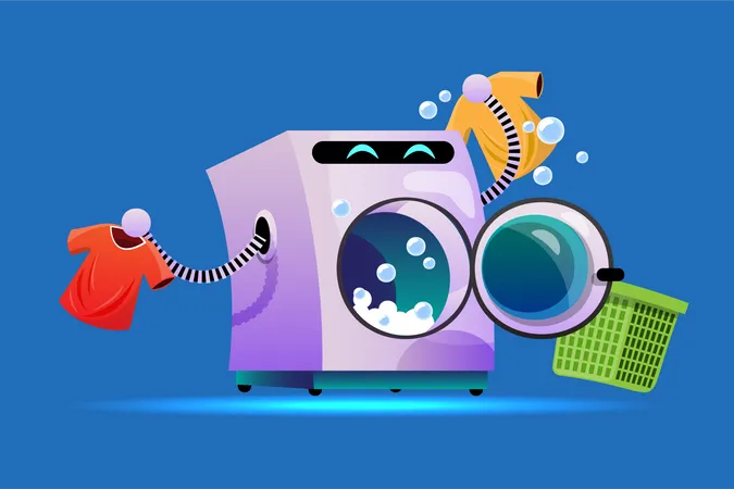 Smart washing machine Illustration