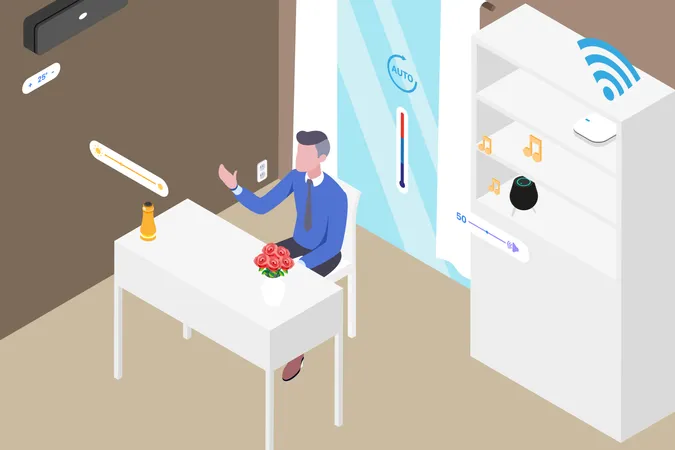 Smart Workspace Room  Illustration