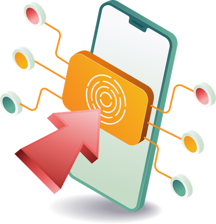 Smartphone account security fingerprint  Illustration