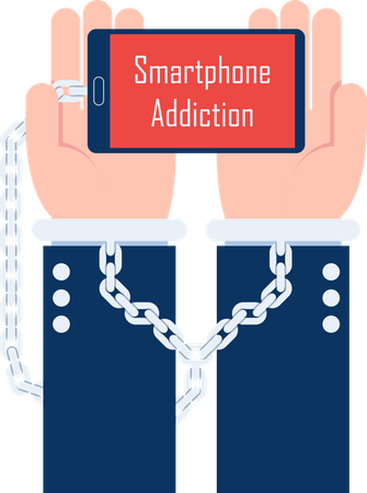 Smartphone addiction Illustration