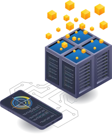 Smartphone analysis control server  Illustration