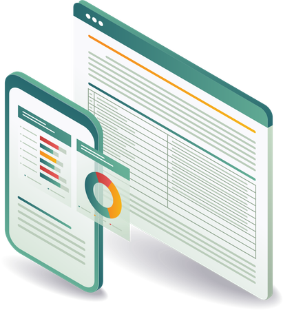 Smartphone analyst computer form  Illustration