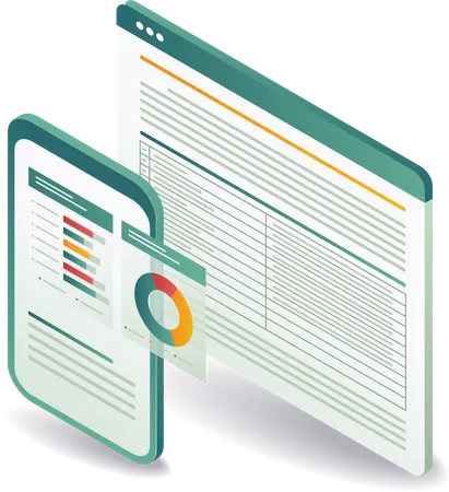 Smartphone analyst computer form  Illustration