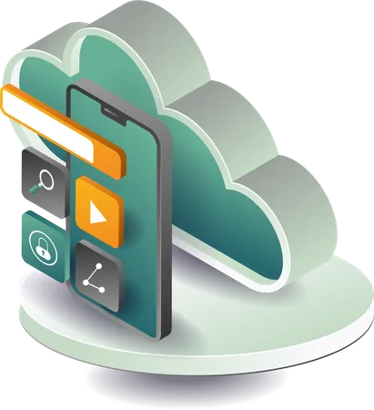 Smartphone application data server technology  Illustration