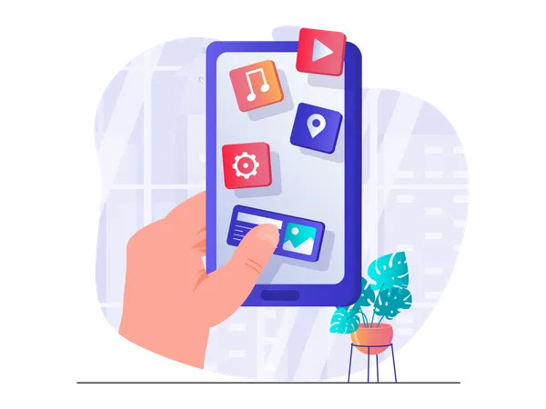 Smartphone applications  Illustration