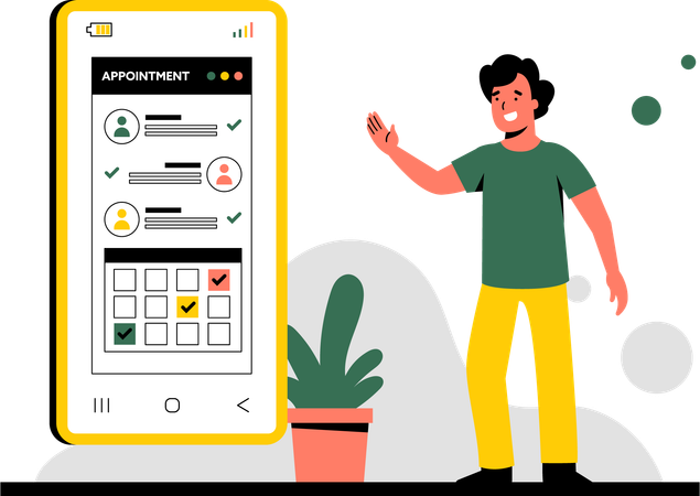 Smartphone Appointment booking  Illustration