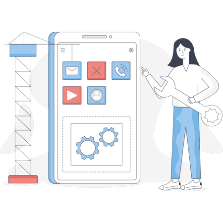 Smartphone, auf dem eine E-Mail-Marketingkampagne angezeigt wird  Illustration