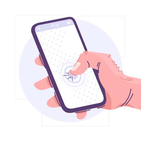 Smartphone avec écran tactile  Illustration