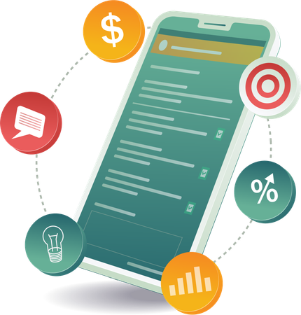 Smartphone business technology system  Illustration