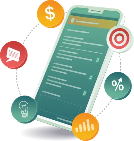 Smartphone business technology system  Illustration