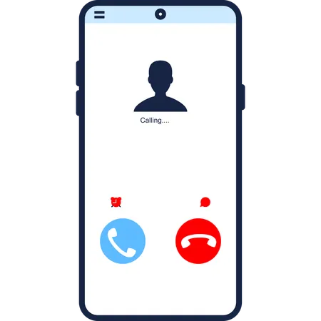 Smartphone call screen  Illustration