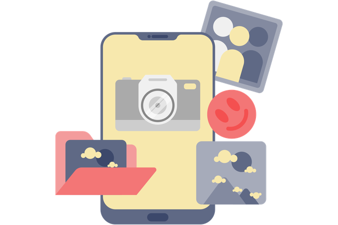 Smartphone camera function  Illustration