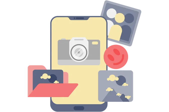 Smartphone camera function  Illustration