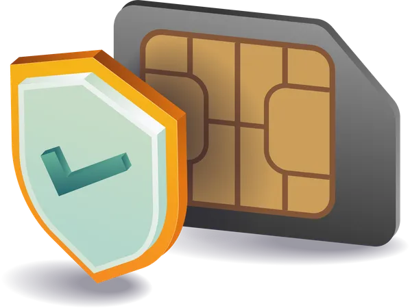 Smartphone card chip management  Illustration