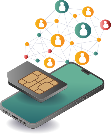 Smartphone card network  Illustration