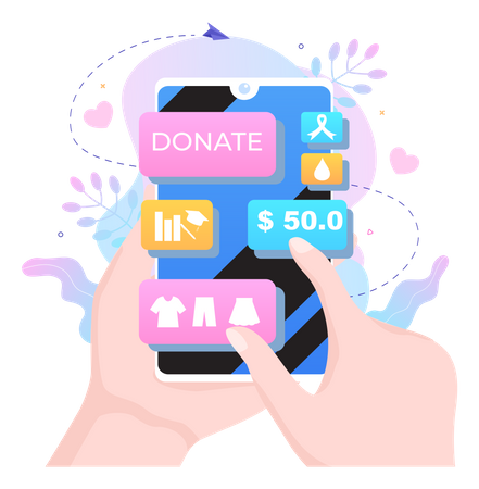 Smartphone Charity Application  Illustration