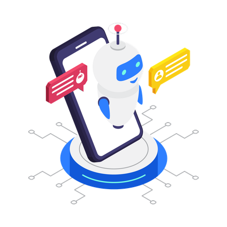 Smartphone Chatbot  Illustration