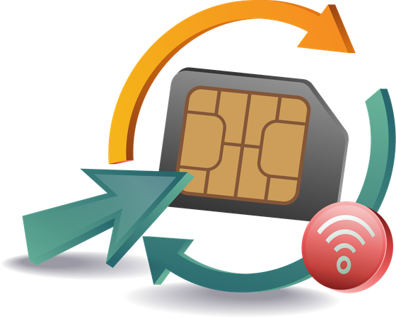 Smartphone chip network rotation  Illustration