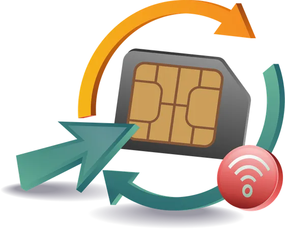 Smartphone chip network rotation  Illustration