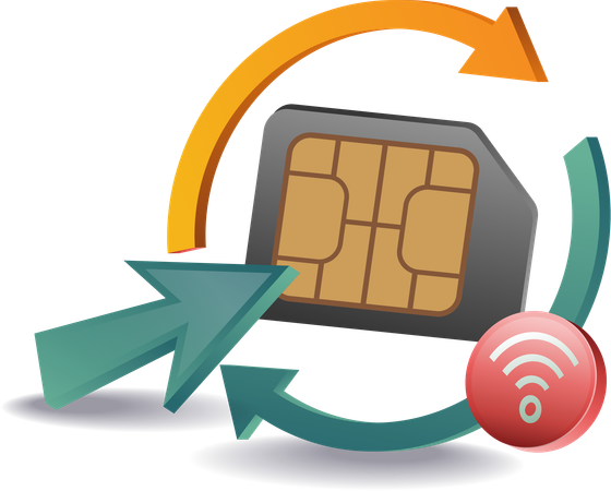 Smartphone chip network rotation  Illustration