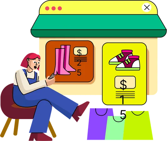 A Person Engages With A Mobile App Interface Displaying Various Clothing Items Highlighting A User Friendly Shopping Experience Illustration