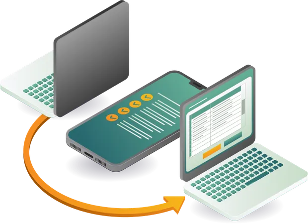 Smartphone computer data checklist  Illustration